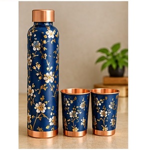 Juego de Botellas de Agua de Cobre Ecológicas Hechas a Mano con Diseño de Mandala, Estilo Clásico, Botellas Portátiles Libres de BPA, Tazas Metálicas - Product Image 2