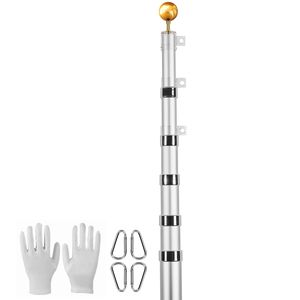Kit Asta Telescopica per Bandiere da Giardino e Prato 30FT, in Lega di Alluminio Resistente, 3 Modalità di Visualizzazione, Asta per Bandiera 3x5 - Product Image 1