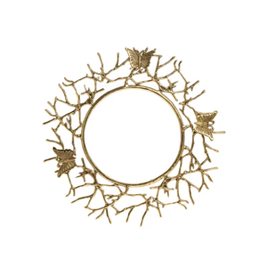 Luxury Gold Butterfly & Branch Metal Charger Plate Elegant Hollow Out <b>Twig</b> Design Underplate <b>for</b> Garden Wedding & Event <b>Decor</b> - Product Image 1