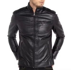 Chaqueta de cuero casual para hombre con cierre de cremallera |   Chaqueta de Cuero Estilo Urbano con Bolsillos |   Chaqueta Transpirable y Cómoda - Product Image 1