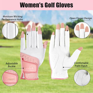 Gants de golf sans doigts pour femmes de qualité supérieure, matière douce et respirante pour la pratique quotidienne et le jeu professionnel - Product Image 3