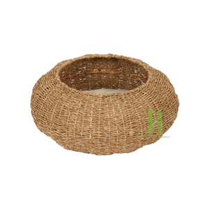 Lit naturel pour animaux de compagnie en jacinthe d'eau intérieure pour chat avec coussin doux fait à la main et OEM au Vietnam HNH Craft - Product Image 4