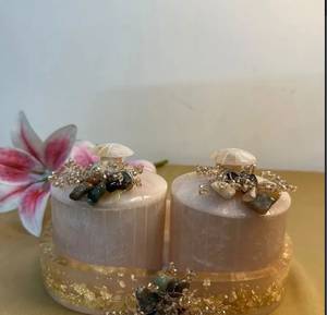 Handcrafted Resin Jar <b>Box</b> Set with Tray Luxury Multipurpose Kitchen <b>Storage</b> Canister for Dry Fruit Candy - Product Image 5