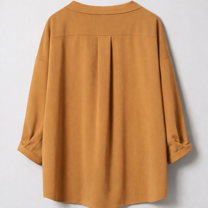 Blusa Casual Vintage para Mujer, Holgada, con Botones, Manga Larga, Color Sólido, Elegante y a la Moda - Product Image 3