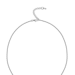 Silver Letter Pendant <b>Necklace</b> with Green Leaf Accent Fine Chain Minimalist <b>Statement</b> Women Fashion Jewelry Elegant Everyday - Product Image 2