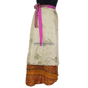 Falda Larga Envolvente Reversible de Diseño Indio, Estilo Rajasthani, Multicapa, de Seda Artificial, Fabricante Mayorista - Product Image 2