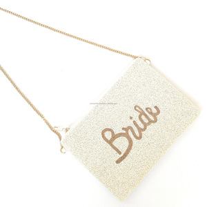 Bolso de mano con cremallera para maquillaje nupcial blanco hecho a mano, bolso de mano plegable para boda, regalo de tamaño personalizado, bolso informal para despedida de soltera - Product Image 5