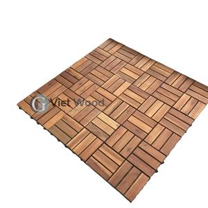 Dalles de terrasse en bois d'acacia antidérapantes, revêtement de sol en bois emboîtable pour extérieur - Product Image 1