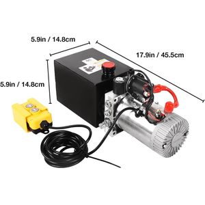 Bomba Hidráulica de Simple Efecto de 12V CC y 3200 PSI con Depósito Metálico de 4 Cuartos para Remolques Volquete, Plataformas Elevadoras de Automóviles y Potencia Hidráulica - Product Image 2