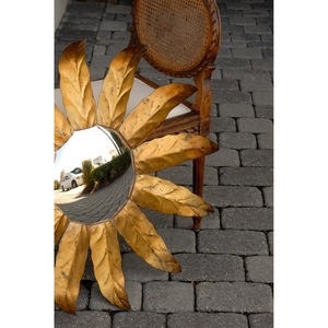 Bohemian Metal Wall <b>Mirror</b> With Leaf Pattern Decorative Round Frame Amazingly <b>Crafted</b> By Indian Skilled Artisans - Product Image 5