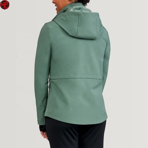 Veste softshell pour femme, doublée polaire, à capuche, zippée, manteau d'hiver pour l'extérieur, vêtement décontracté, veste polaire à capuche pour femme, manches longues, fermeture éclair - Product Image 4