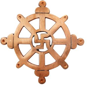 Statues de dieux hindous Shankh et Chakram Murti en cuivre, 1,9 pouces, lot de 2, pour la décoration de la salle de prière, de la maison ou du bureau, objet décoratif pour Diwali - Product Image 3