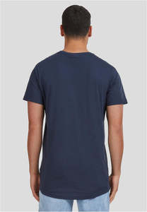 Camiseta de hombre con logo personalizado, azul medianoche, corte regular, manga corta, algodón jersey, informal, lisa, con estampado. - Product Image 2