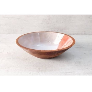 Bol de ensalada de madera de mango rústica esmaltada, hecho a mano, para mesa de comedor y cocina, el más vendido, en oferta. - Product Image 3