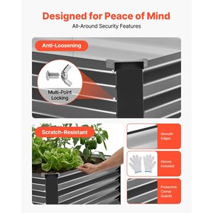 Set di 2 Fioriere Rettangolari Rialzate in Metallo Zincato 6.67 X 3.35 X 1.51 ft, Kit per Giardino - Product Image 6