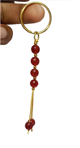 Porte-clés en cristal de haute qualité, perles rondes en cornaline rouge, porte-clés en pierre naturelle, cadeaux pour femmes, vente en gros - Product Image 2