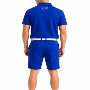Ensemble de vêtements de sport élégants pour hommes, polo et short, avec fermeture éclair et logo de la marque, vêtements de golf décontractés, uniforme de golf personnalisé - Product Image 2