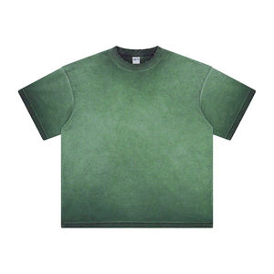 T-shirt à manches courtes pour homme, col rond, noir, surdimensionné, décontracté, 100% coton, jersey tricoté, couleur unie, design personnalisé, anti-UV - Product Image 2