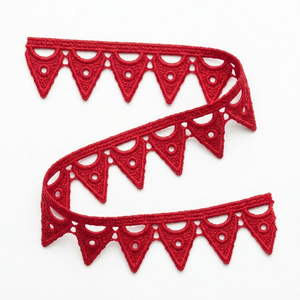 Factory Direct 10mm <b>Red</b> Guipure GPO Lace Trim 20 Meter Packing for Kurti Borders <b>Blouse</b> Sleeves Gift Wrapping Craft Sewing Decor - Product Image 1