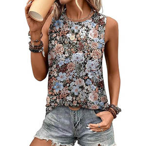 Camiseta de Tirantes de Algodón Acanalado para Mujer, Camiseta de Tirantes con Pedrería Personalizada para Mujer, Nuevos Modelos - Product Image 1