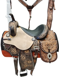 MONTURA DE CABALLO WESTERN AL MEJOR PRECIO DEL FABRICANTE CUERDA DE RANCHO MONTURA WESTERN PRODUCTOS DE CARRERAS DE CABALLOS DE LA INDIA CON ACCESORIOS - Product Image 1