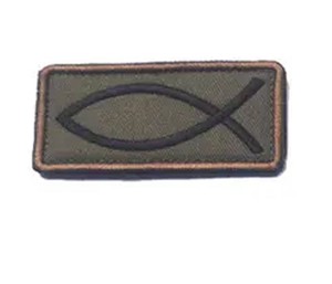 Parches Bordados con Emblemas Tácticos de Peces Cristianos y Flores en Forma de Corazón, Tejidos Ecológicos, para Sombreros y Ropa, MEHMOOD APPARELS - Product Image 1