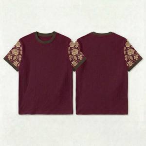 Camiseta de Hombre de Corte Cuadrado, Manga Corta, Algodón Grueso, Color Sólido, Estilo Urbano, Camisetas para Hombre - Product Image 4