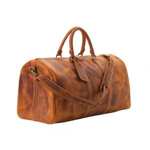Bolsa de Viaje de Cuero Genuino de Calidad de Exportación, Estilo Vintage, Bolsa de Fin de Semana Unisex, Capacidad de 36-55L, Cierre de Cremallera, Ligera, LDB-0266 - Product Image 3