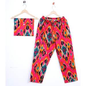 Conjunto de Pijama de Lujo para Mujer con Estampado Floral, de Algodón, Cuello en V, Manga Larga, Cierre de Botones, Largo Completo, Suave, para Verano - Product Image 2