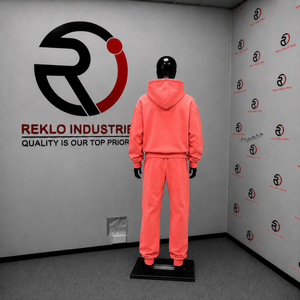Conjunto Deportivo Premium Color Rosa Coral, Sudadera con Capucha Extra Grande Unisex, Pantalones Jogger Lisos, Ropa Deportiva Casual para Calle - Product Image 4