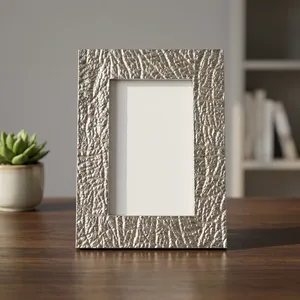 Handmade Agate Quartz Marble Photo <b>Frame</b> Rectangular Tabletop Vertical Embossed Metal Picture Display Decorative Gift - Product Image 6