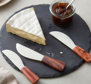 Juego de cuchillos para queso de cerámica, 3 piezas, con mango de madera, para tabla de quesos y utensilios de cocina - Product Image 6