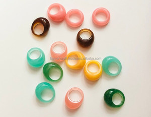 Anillo Geométrico Transparente de Resina Redonda de Diseño Europeo Americano de Lujo en Colores Mixtos para Mujeres y Niñas, para Fiestas y Bodas - Product Image 2