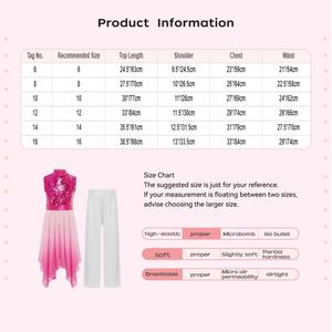 Robes de danse de salon pour filles de 6 à 16 ans, tenues de danse liturgique et de louange, tunique avec pantalon pour spectacle sur scène - Product Image 6