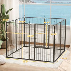 Clôture noire pour animaux de compagnie et cage pour chien pour une meilleure visibilité et accessibilité - Product Image 6