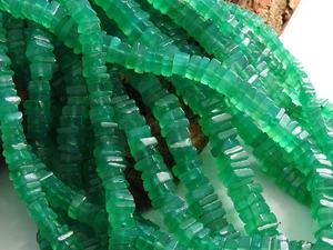 Nouveauté : Perles Heishi en Onyx Vert 100% Naturel, Lisses, 5mm, 16 Pouces, Forme Carrée, Certifiées par un tiers, PME GemsBeads Jewelry - Product Image 4