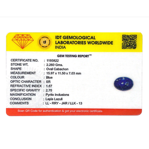 Natural Lapis Lazuli Gemstone 11.3 Carat Certified Baguette Cut Blue for Jewelry Making - Product Image 4