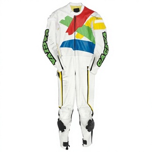 Traje de Carreras MotoCP Marco Lucchinelli Cagiva 1 Pieza de Cuero Vacuno/Canguro para Moto/Conducción con Armadura Nivel 2 para Motociclistas - Product Image 1