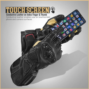 Guantes clásicos de cuero para motocicleta, guantes protectores para motociclistas, guantes personalizados para motocicleta, guantes de marca privada. - Product Image 3