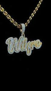 Pendentif Hip Hop en diamant personnalisé avec nom personnalisé en argent 925 Moissanite plaqué or chaîne à maillons cubains bijoux glacés - Product Image 6