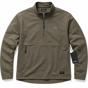 <b>Men's</b> Winter Windproof Softshell <b>Pullover</b> Water Resistant Tactical Jacket Outdoor Hiking Workwear Quarter Zip Jacket - Product Image 1