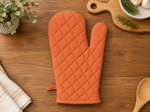 Gant de four matelassé en lin de qualité supérieure, couleur terre cuite unie – Gant de cuisine résistant à la chaleur pour la cuisson et la pâtisserie - Product Image 4