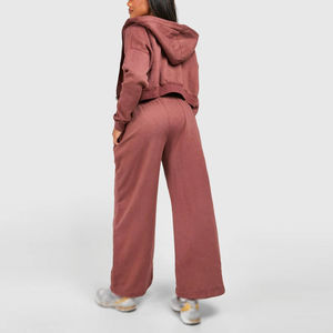 Hot Design OEM Services Women's Sweat Suit Vintage Wash Oversize Unisex Drop Shoulder Tracksuit Sheep Skin Printed Waterproof - Product Image 5