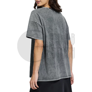 Camiseta de Jersey Informal de Verano, Transpirable, Ajustada, con Lavado Ácido Gris - Product Image 3