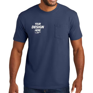 T-shirt essentiel 100 % coton à manches courtes pour homme avec poche et logo sur la poitrine, idéal pour les activités quotidiennes en extérieur, t-shirt de qualité avec poche - Product Image 1