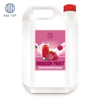 Sirop concentré liquide de fruit du dragon ONE TOP (5kg) pour Bubble Tea, emballage bouteille Taïwan, Magenta, Durée de conservation 2 ans