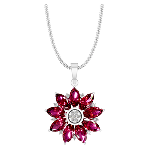 Collier pendentif fin en argent 925 avec des accents de rubis et d'or taille marquise Cadeau parfait pour les anniversaires et les occasions spéciales - Product Image 1