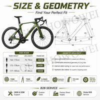 Vélo de course KOZO II T800 en carbone, 24 vitesses, changement de vitesse électronique, pneus 700x28C, freins à disque hydrauliques, roues en carbone de 50 mm