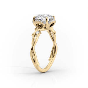 Single Emerald <b>Moissanite</b> Diamond S925 Silver Textured Tree Pattern Holiday Party <b>Jewelry</b> Women Ring - Product Image 6