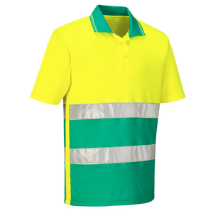 Polo de travail en polyester haute visibilité avec logo personnalisé, vêtements de sécurité réfléchissants - Product Image 5